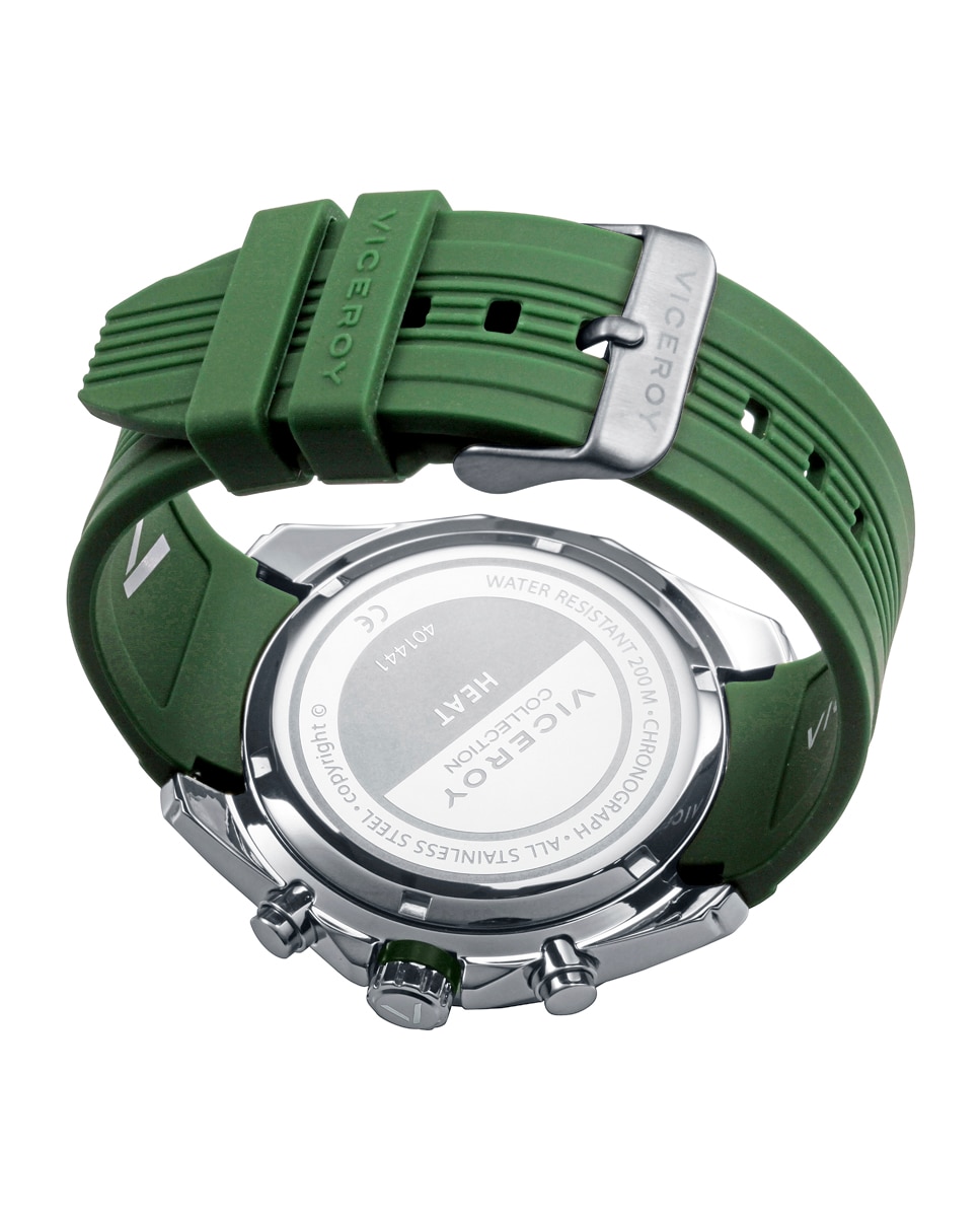 Reloj analógico de hombre Heat con caja de acero y correa de silicona - Viceroy - Verde Verde-2
