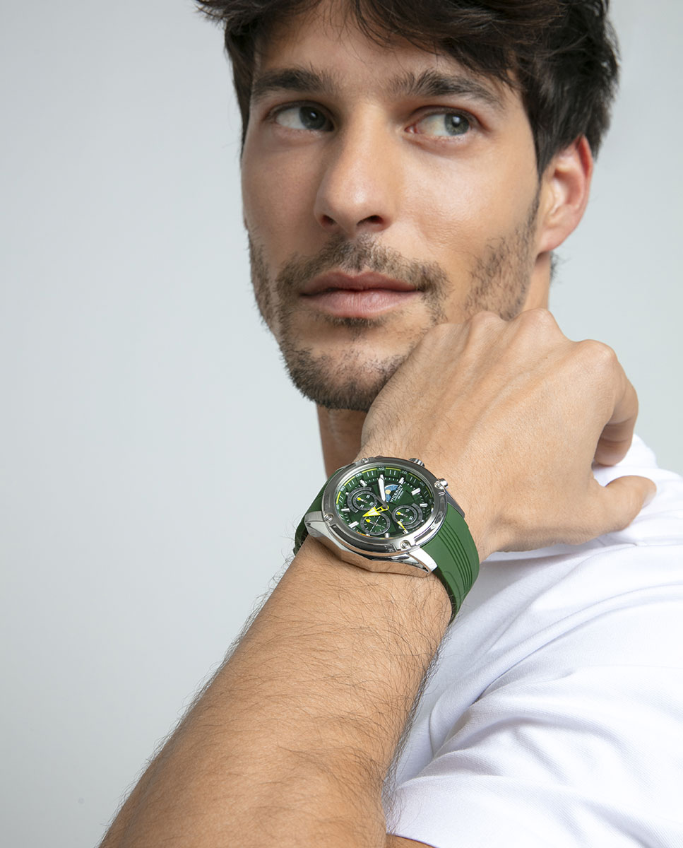 Reloj analógico de hombre Heat con caja de acero y correa de silicona - Viceroy - Verde Verde-3