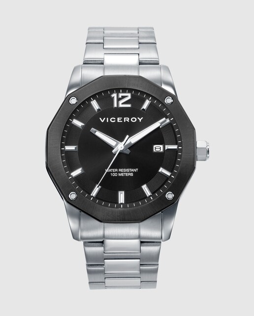 Imagen 0 de Reloj de hombre con caja bitono de acero e Ip negro  y brazalete de acero