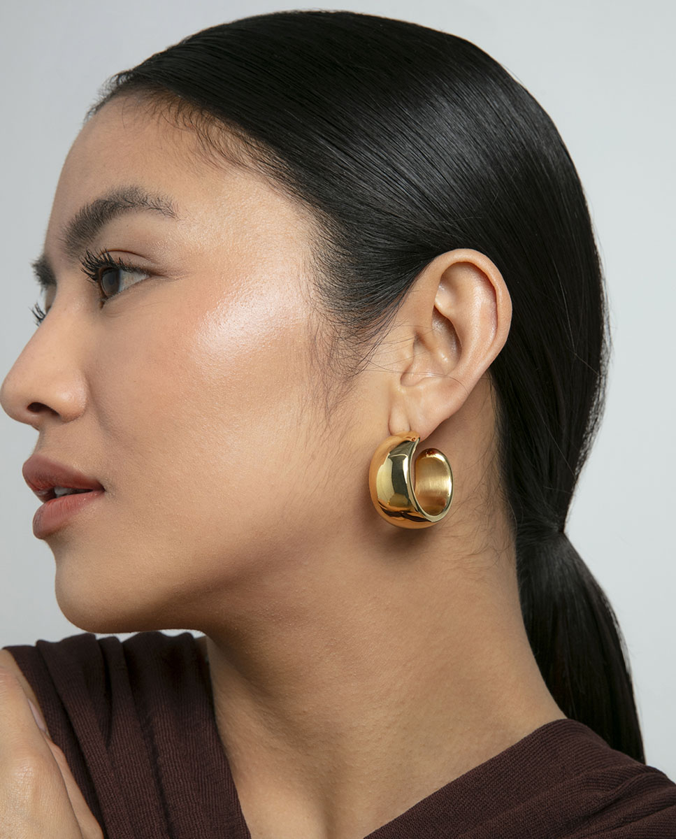 Pendientes de mujer de acero ip dorado aro abierto con volumen - Viceroy - Dorado Dorado-2