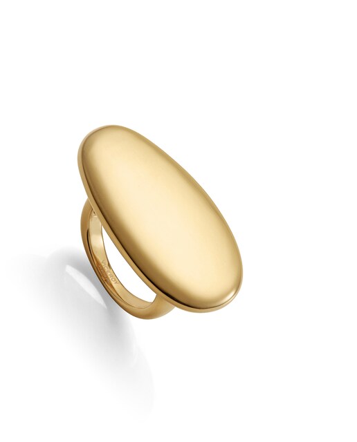 Imagen 0 de Anillo de mujer de acero Ip dorado plano