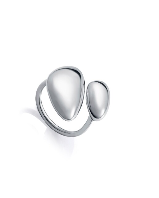 Imagen 0 de Anillo de mujer de acero volumen abierto