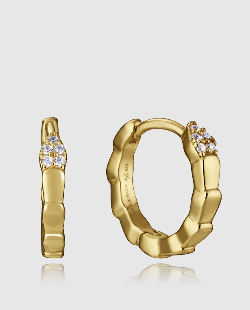 Pendientes de plata de primera ley con baño de oro, criolla en forma de serpiente - Viceroy - Dorado Dorado-1