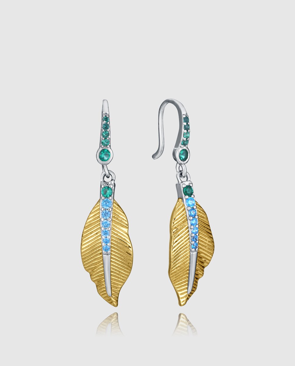 Pendientes de plata de primera ley con baño de oro y rodio con colgante - Viceroy - Multicolor Multicolor-1