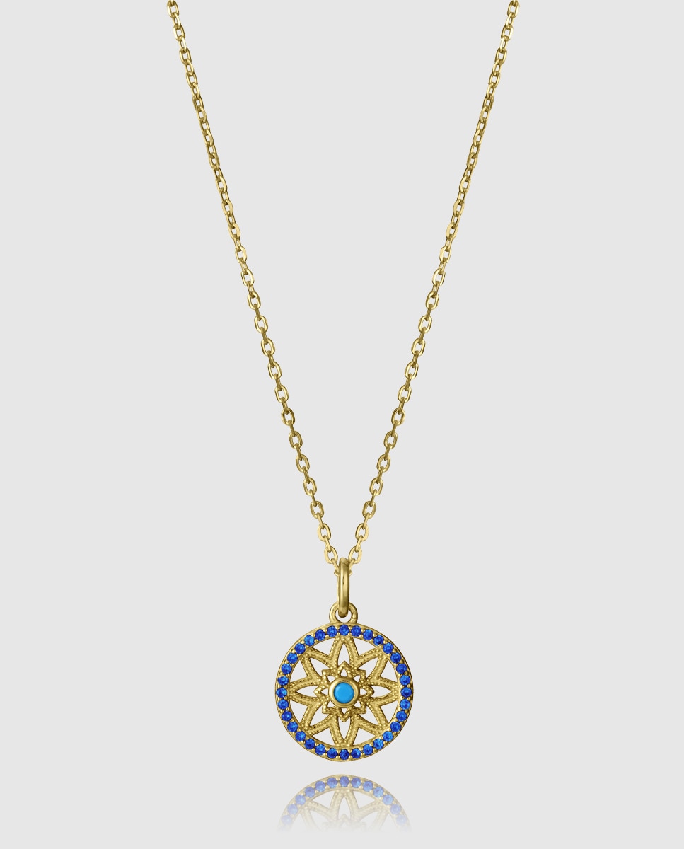 Cadena con colgante de plata de primera ley con baño de oro y colgante estrella - Viceroy - Azul / Amarillo Azul / Amarillo-1