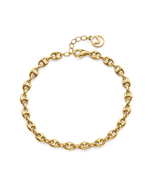 Imagen 0 de Pulsera de plata de primera ley con baño de oro calabrotes