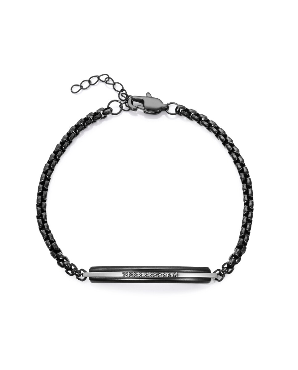 Pulsera de hombre de acero Ip negro con circonitas · Viceroy · El