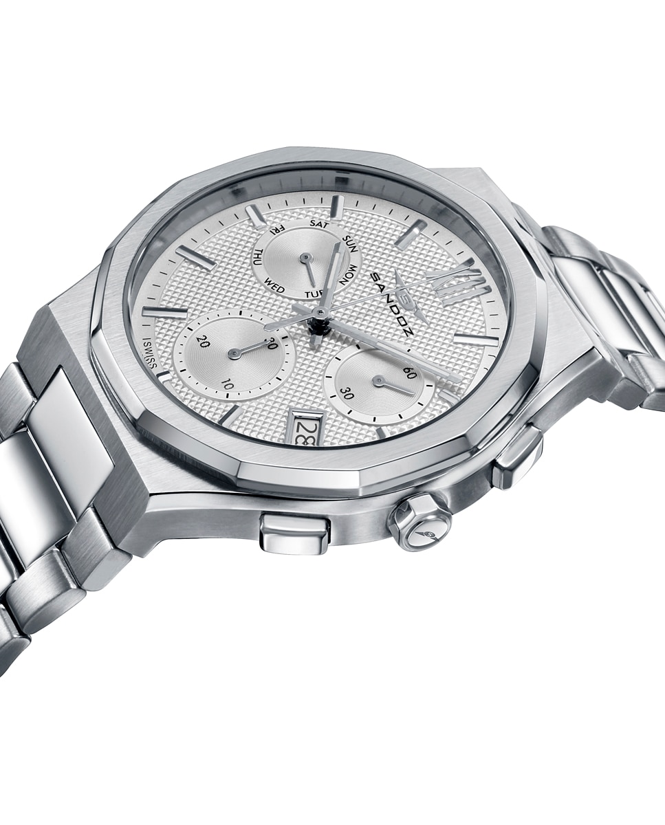 Reloj de hombre con caja y brazalete de acero - Sandoz - Plateado Plateado-3