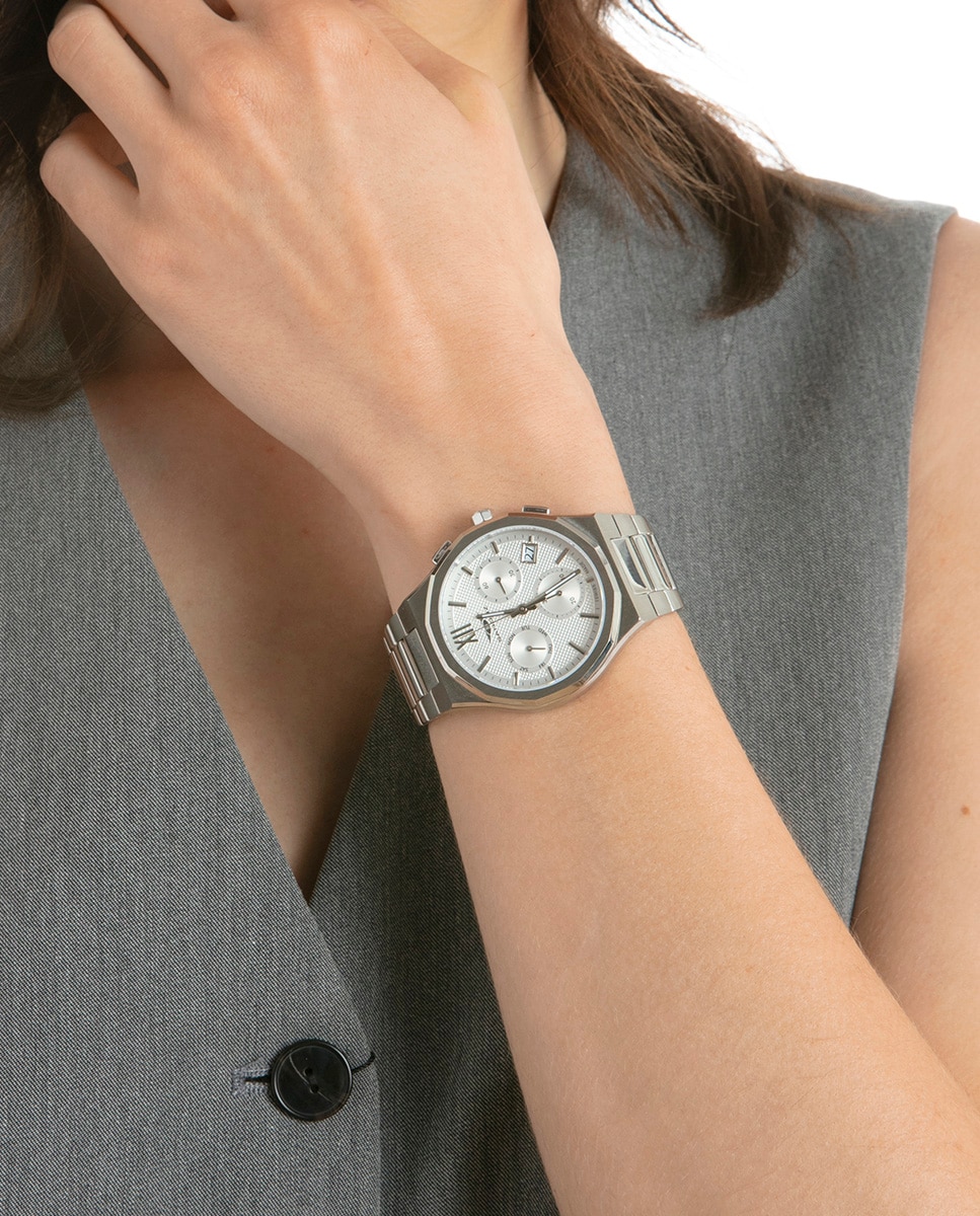 Reloj de hombre con caja y brazalete de acero - Sandoz - Plateado Plateado-5