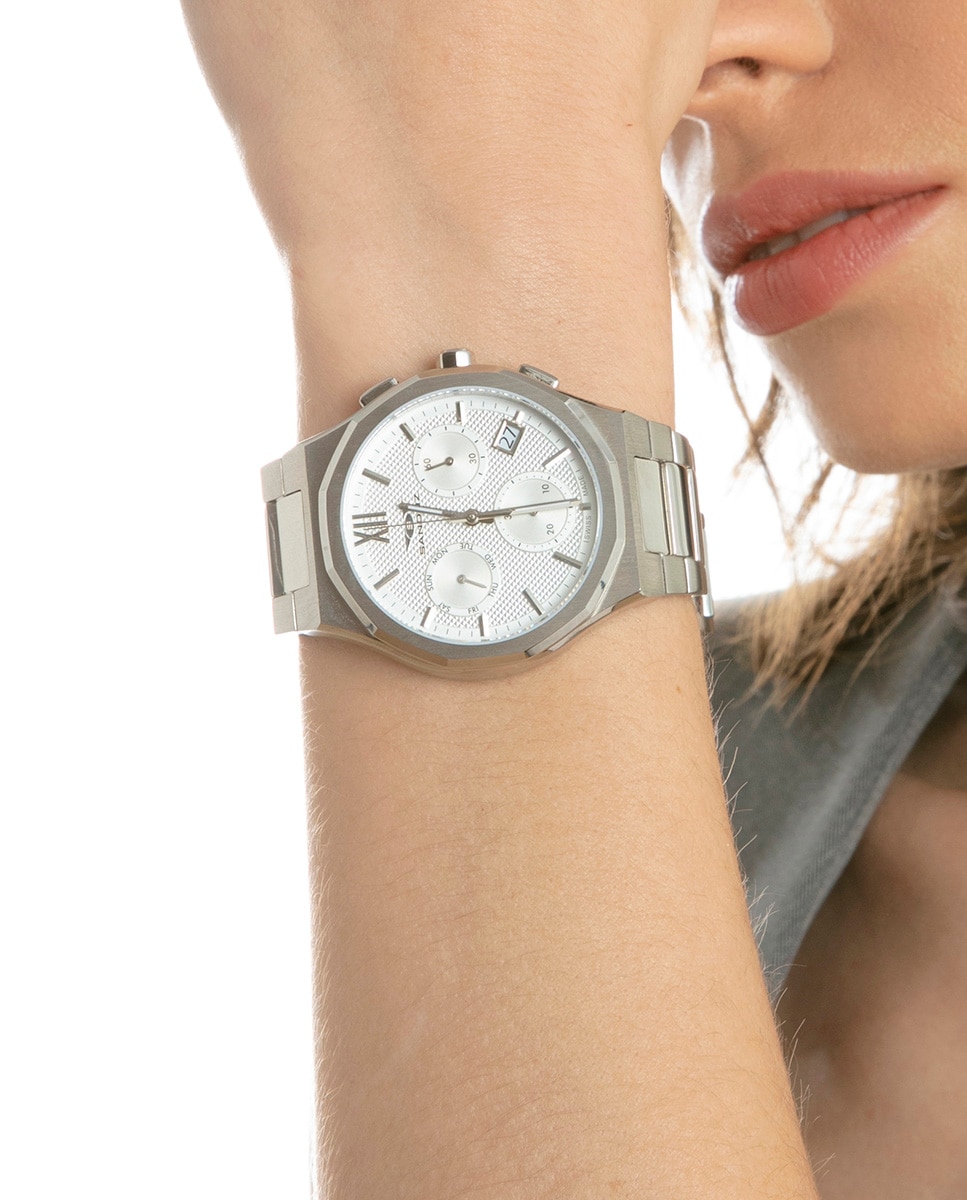 Reloj de hombre con caja y brazalete de acero - Sandoz - Plateado Plateado-6