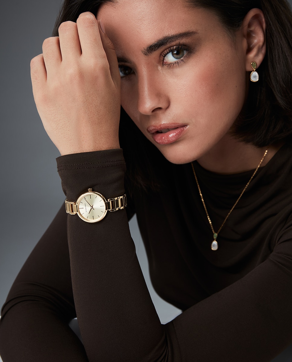Reloj analógico de mujer con caja y brazalete de acero ip - Viceroy - Dorado Dorado-3