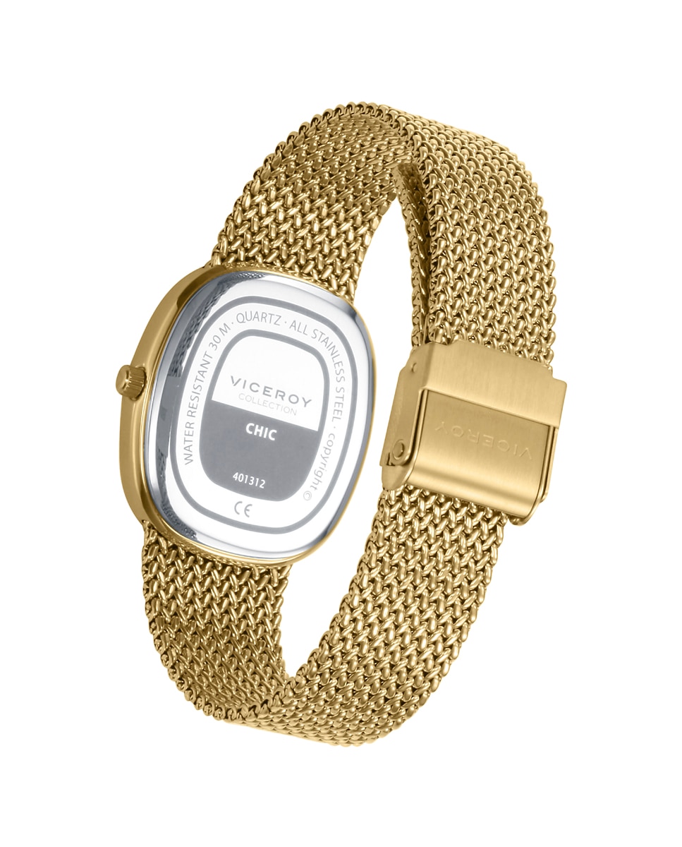 Imagen 2 de Reloj analógico de mujer con caja y malla milanesa de acero ip - Viceroy - Dorado Dorado