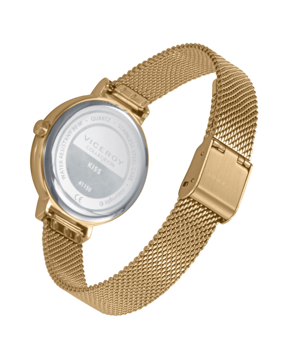 Reloj analógico de mujer con caja bitono de acero e ip dorado y malla milanesa de acero ip - Viceroy - Dorado Dorado-2