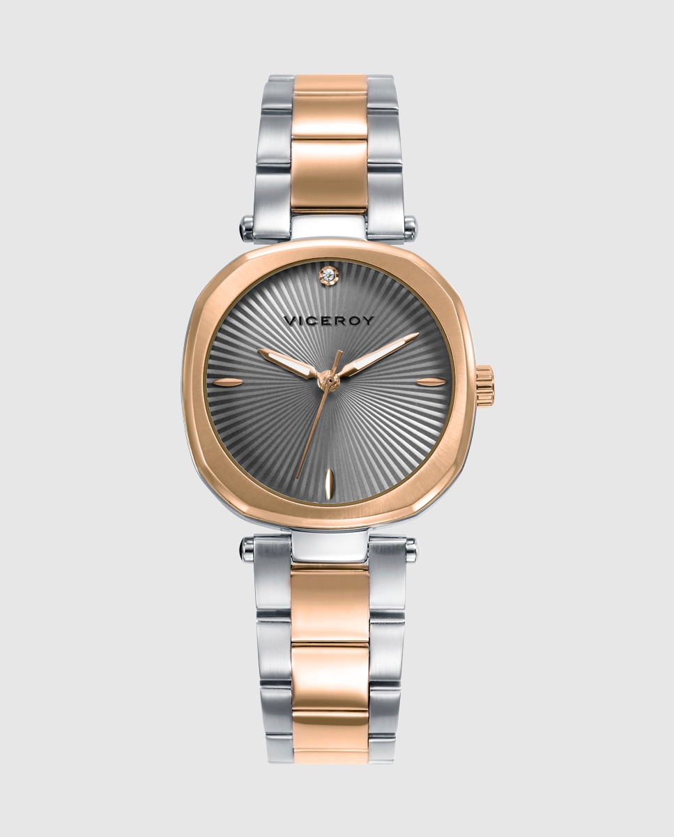 Reloj analógico de mujer con caja bitono de acero e ip rosa y brazalete bitono en acero e ip rosa - Viceroy - Gris / Rosa Gris / Rosa-1