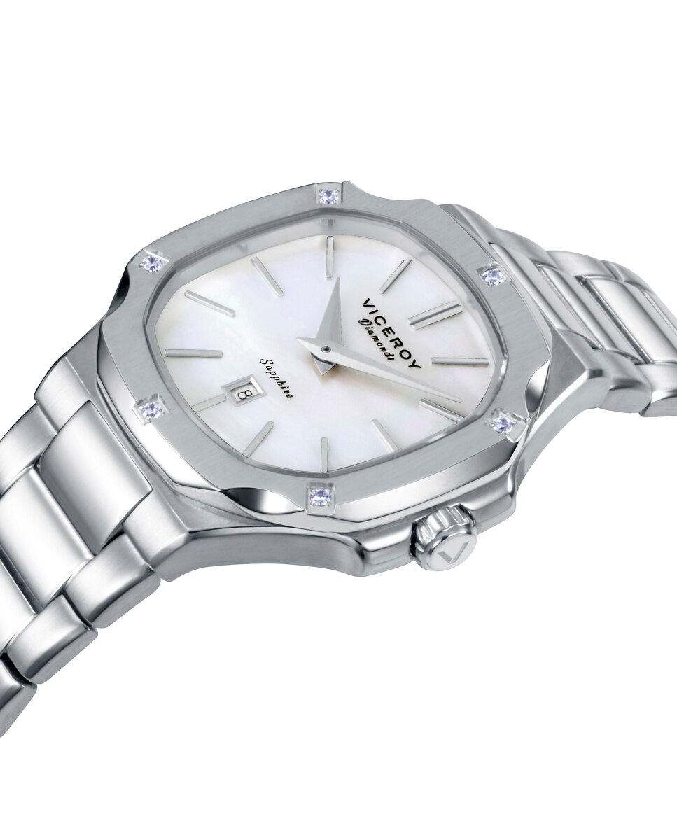 Reloj analógico de mujer colección laura escanes con caja de acero y 6 brillantes creados en bisel - Viceroy - Plateado Plateado-3