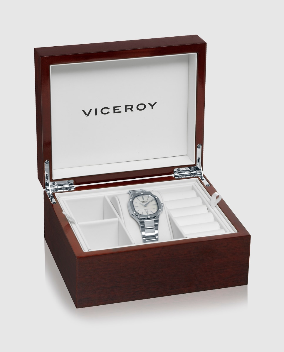 Reloj analógico de mujer colección laura escanes con caja de acero y 6 brillantes creados en bisel - Viceroy - Plateado Plateado-6