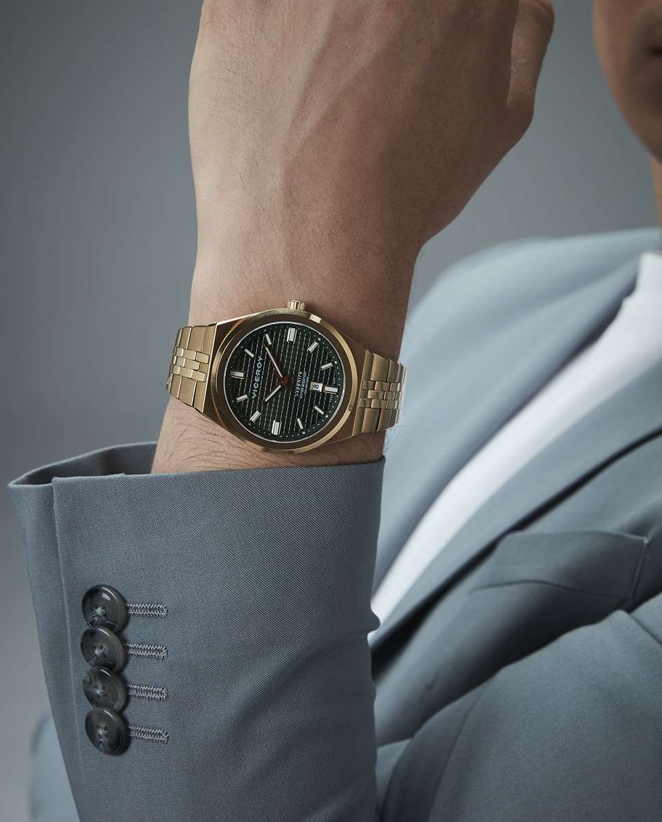 Imagen 4 de Reloj analógico de hombre con caja y brazalete de acero Ip - Viceroy - Dorado Dorado
