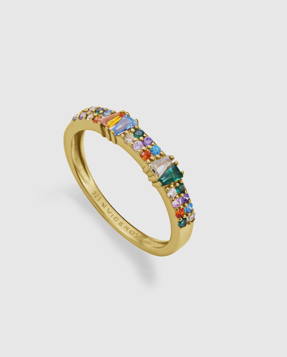 Anillo de mujer trend de plata de primera ley con baño de oro y circonitas de colores - Viceroy - Multicolor Multicolor-1