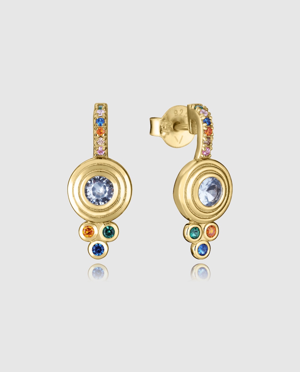 Pendientes de mujer elegant de plata de primera ley con baño de oro Multicolor Viceroy Multicolor-1