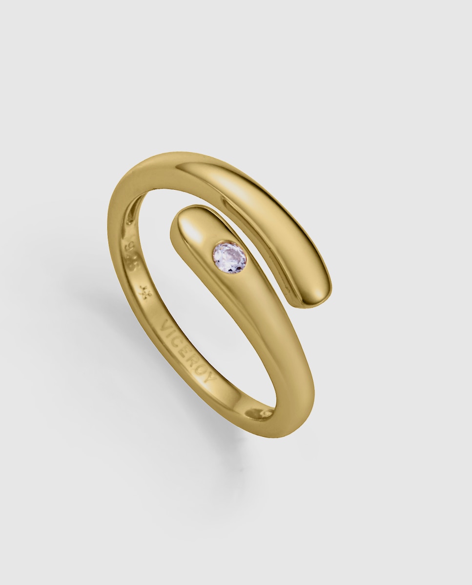 Anillo de mujer trend de plata de primera ley con baño de oro abierto - Viceroy - Dorado Dorado-1
