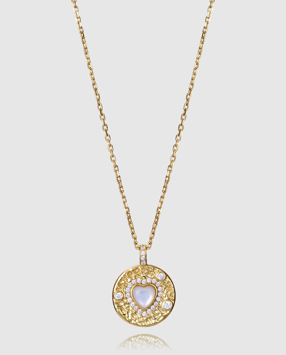 Imagen 0 de Collar de mujer trend de plata de primera ley con baño de oro Dorado