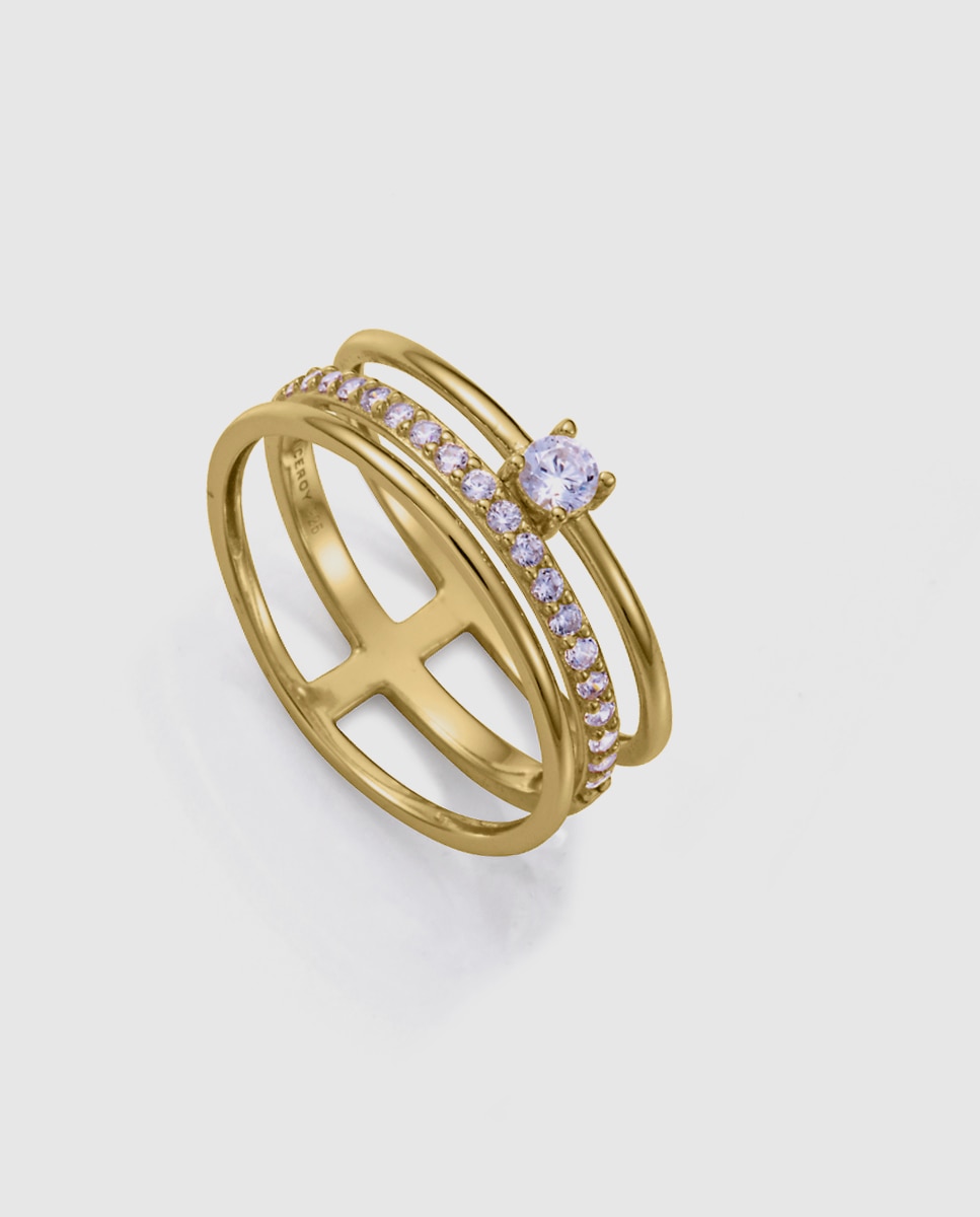 Anillo de mujer elegant de plata de primera ley con baño de oro triple - Viceroy - Dorado Dorado-1