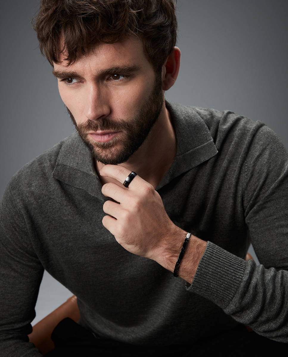Anillo de hombre magnum de acero combinado ip negro y gris mate Negro / Gris Viceroy Negro / Gris-3