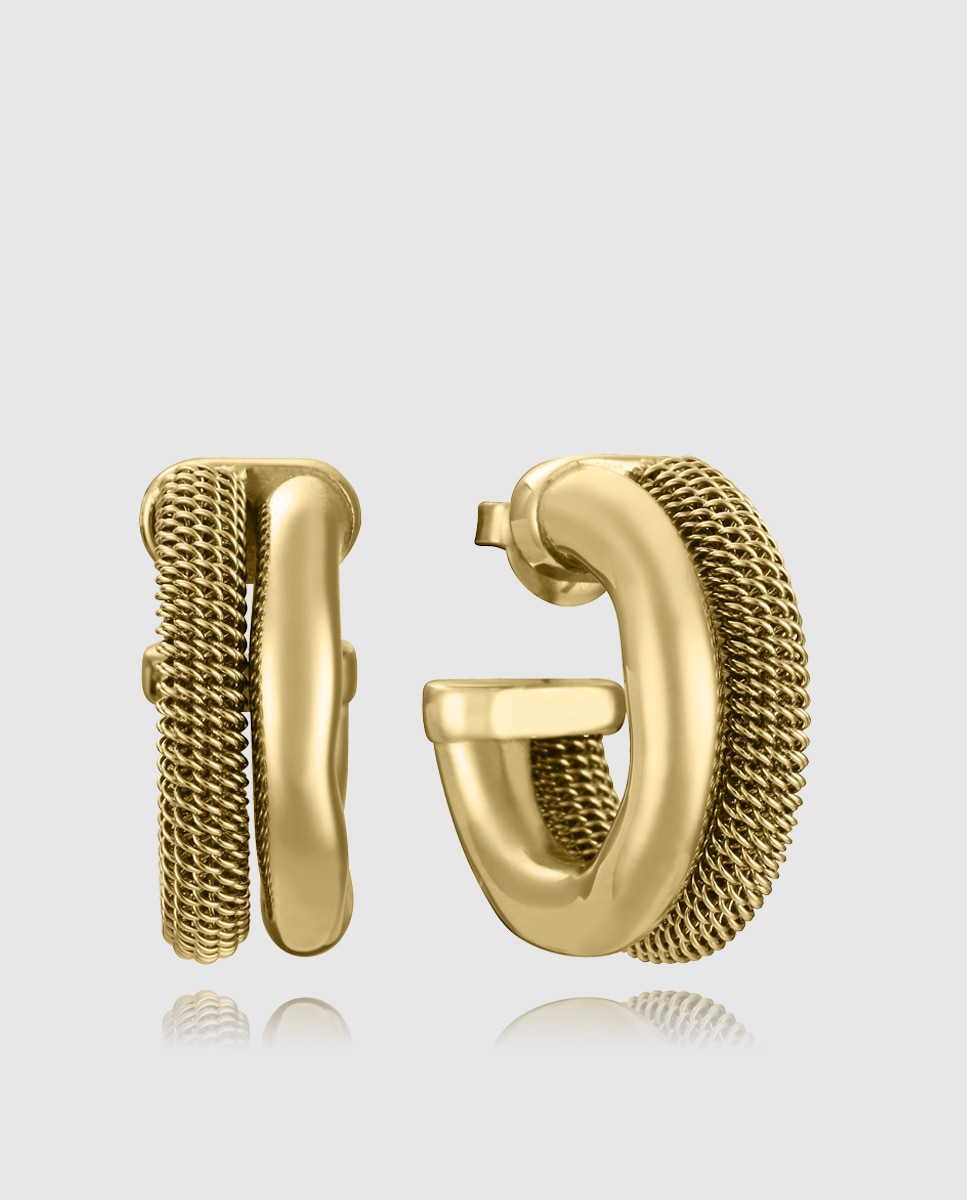 Imagen 0 de Pendientes de acero ip dorado criolla colección laura escanes Dorado