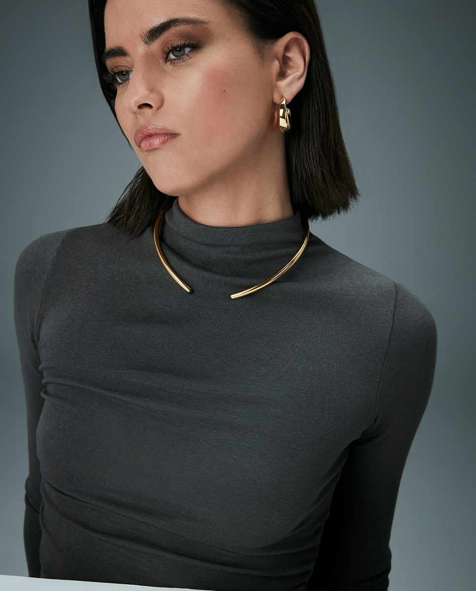 Collar de mujer air de acero rigído choker ip con piedras - Viceroy - Dorado Dorado-2