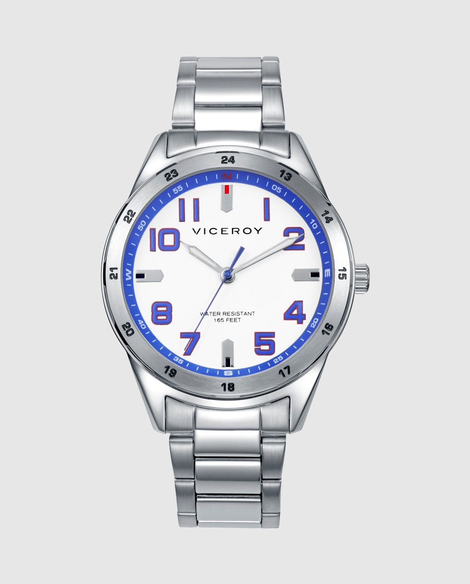 Imagen 1 de Reloj de niño caja y brazalete de acero con pulsera de regalo Plateado