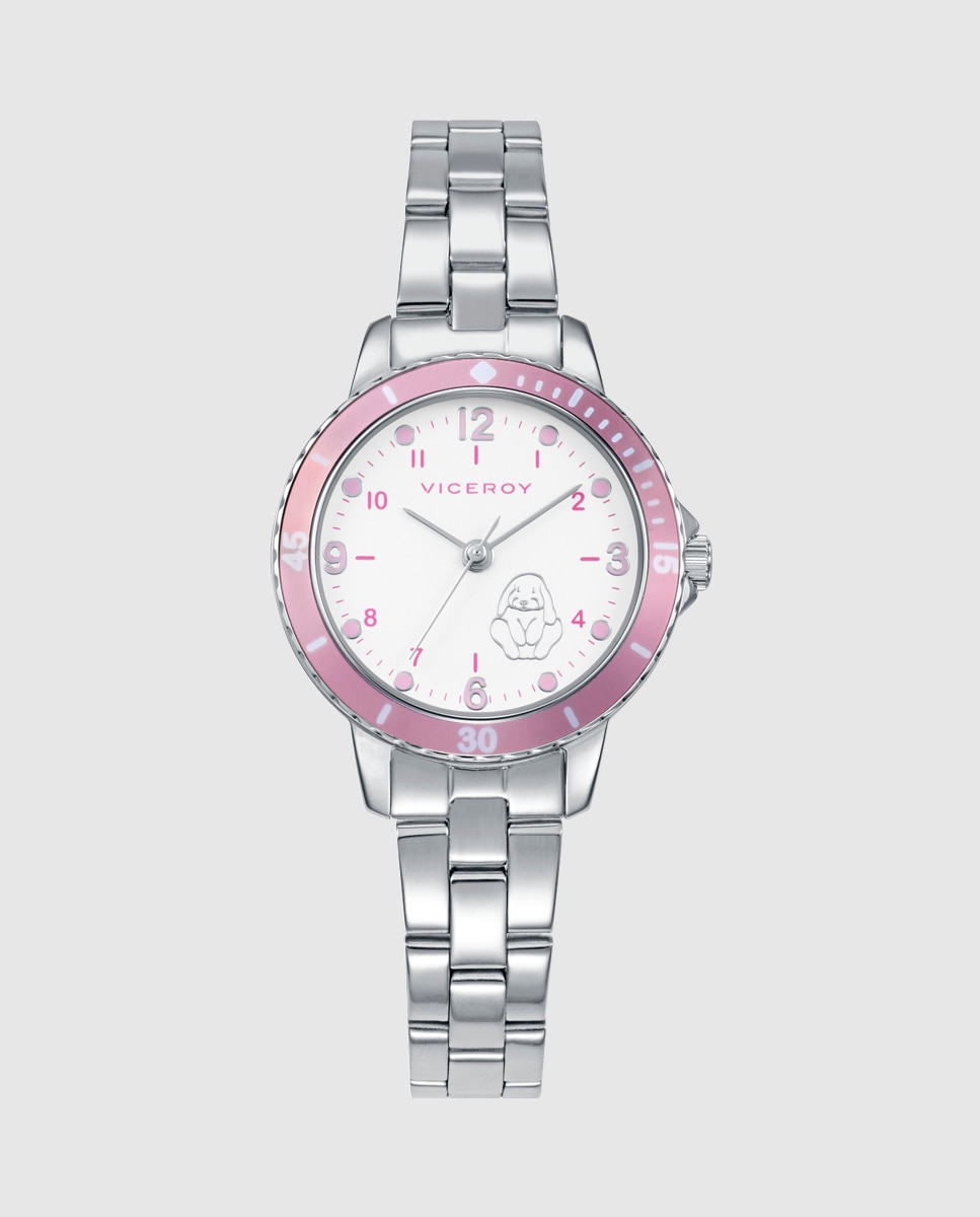 Imagen 1 de Reloj de niña caja y brazalete de acero con pulsera de regalo Plateado