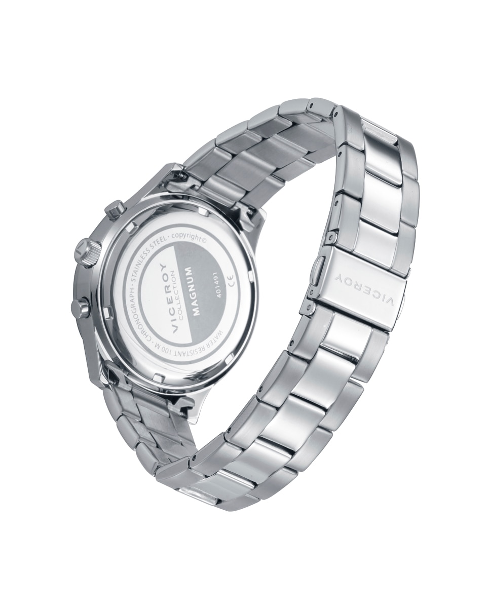 Reloj de hombre con caja de acero con bisel de aluminio negro y brazalete de acero - Viceroy - Plateado Plateado-2