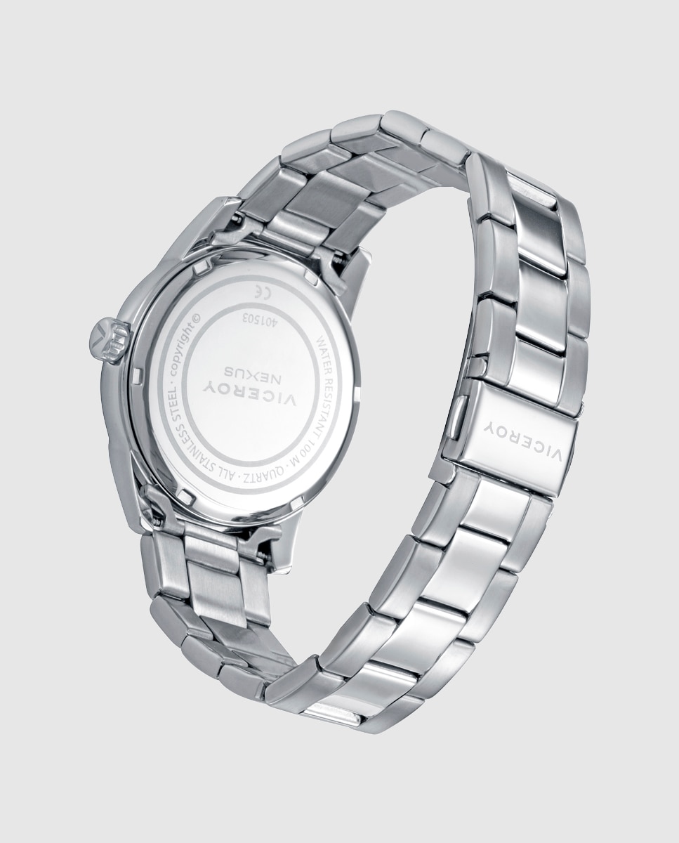 Reloj de hombre con caja bitono de acero e ip rosa y brazalete de acero, colección abraham mateo - Viceroy - Plateado Plateado-2