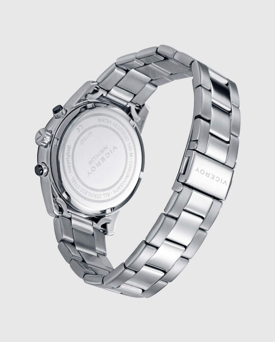 Reloj de hombre con caja bitono de acero e ip gris y brazalete de acero, colección abraham mateo - Viceroy - Verde Verde-2