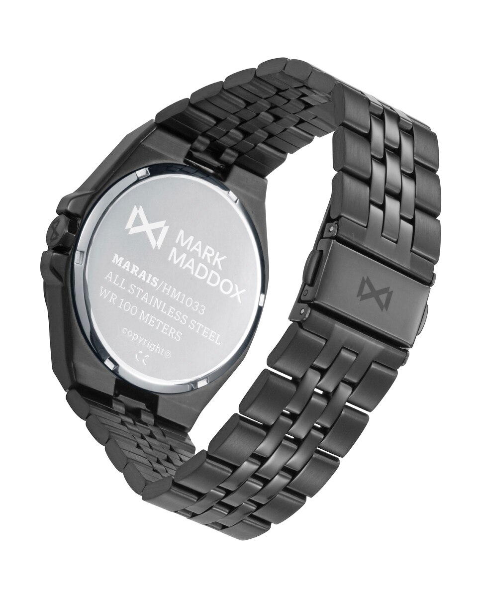 Reloj de hombre con caja y brazalete de acero ip - Mark Maddox - Negro Negro-2