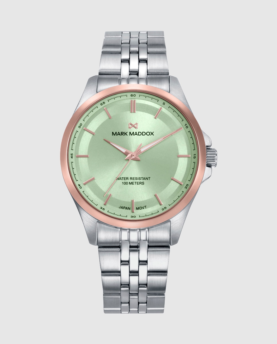 Imagen 0 de Reloj de mujer con caja bitono acero ip rosa y brazalete de acero Plateado