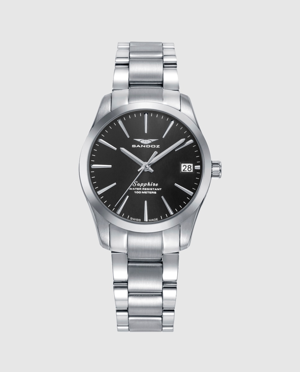 Imagen 0 de Reloj de mujer con caja y brazalete de acero Plateado