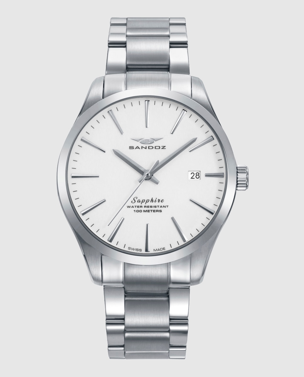 Imagen 0 de Reloj de hombre caja y brazalete de acero Plateado