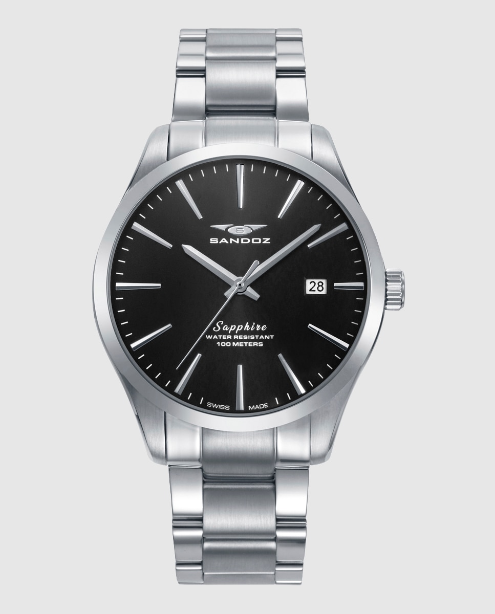 Imagen 0 de Reloj de hombre caja y brazalete de acero Plateado