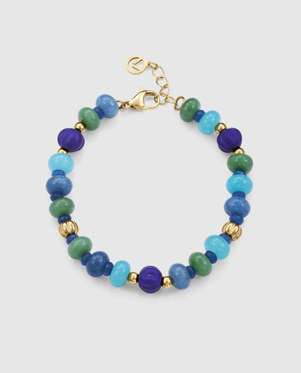 Pulsera de cadena de mujer chic de acero ip dorado con piedras - Viceroy - Azul Azul-1