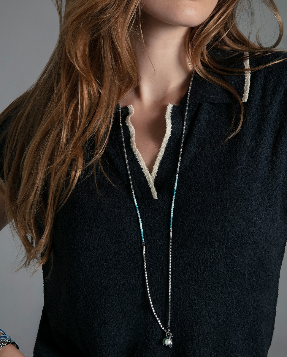 Collar de mujer air de acero ip dorado y cordón - Viceroy - Verde Verde-3