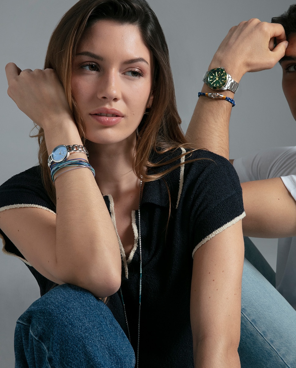 Pulsera de mujer chic de acero múltiple de piel - Viceroy - Azul Azul-3