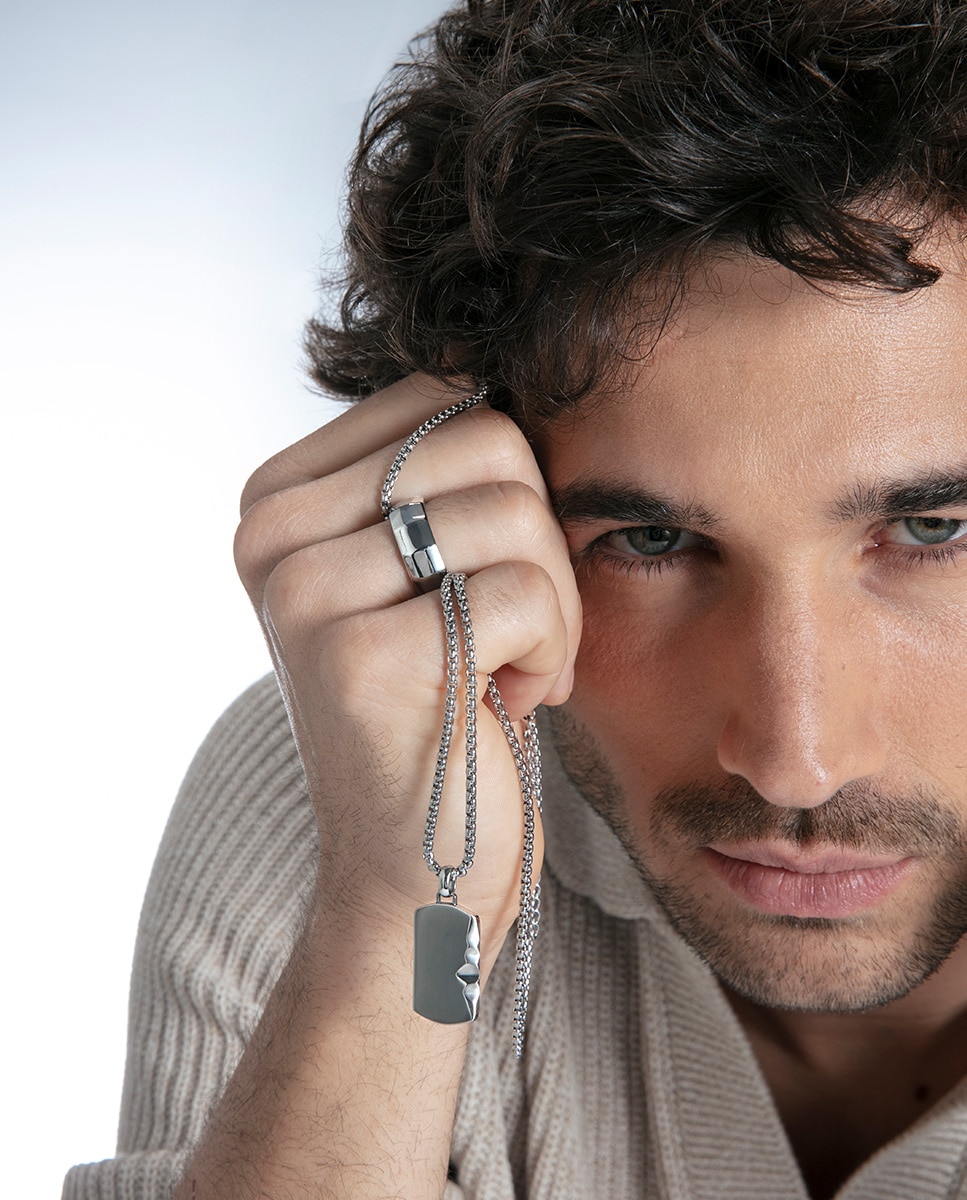 Collares de hombre magnum de acero con cruz - Viceroy - Plateado Plateado-2