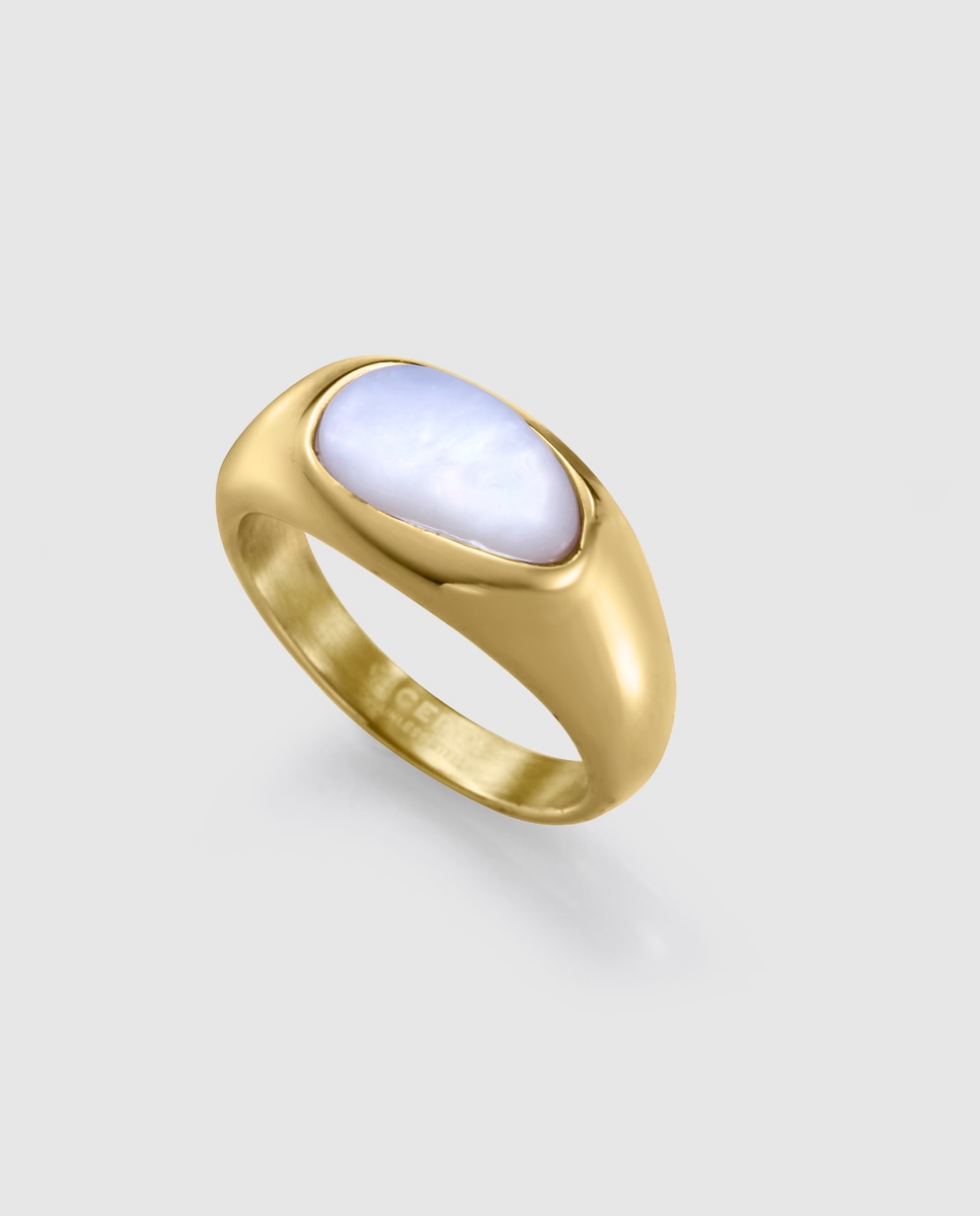 Imagen 0 de Anillo de mujer chic de acero ip dorado Dorado