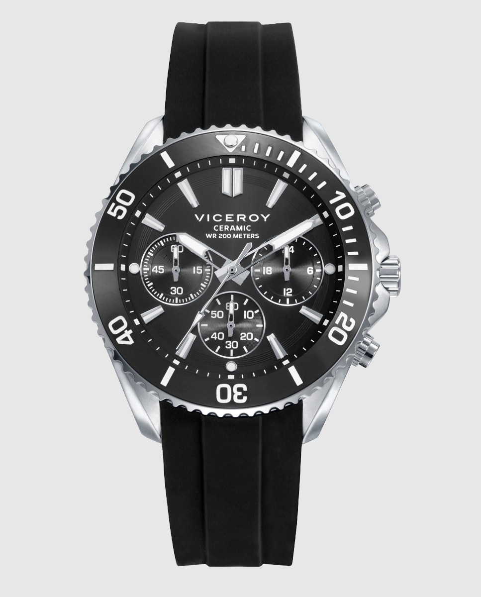 Imagen 0 de Reloj de hombre con caja y correa de silicona negra Negro