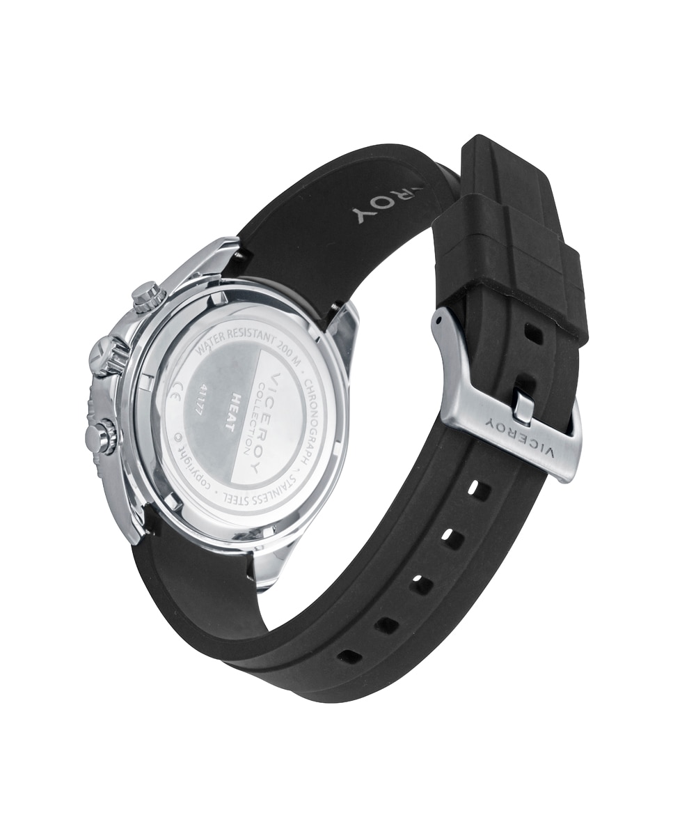 Reloj de hombre con caja y correa de silicona negra - Viceroy - Negro Negro-2