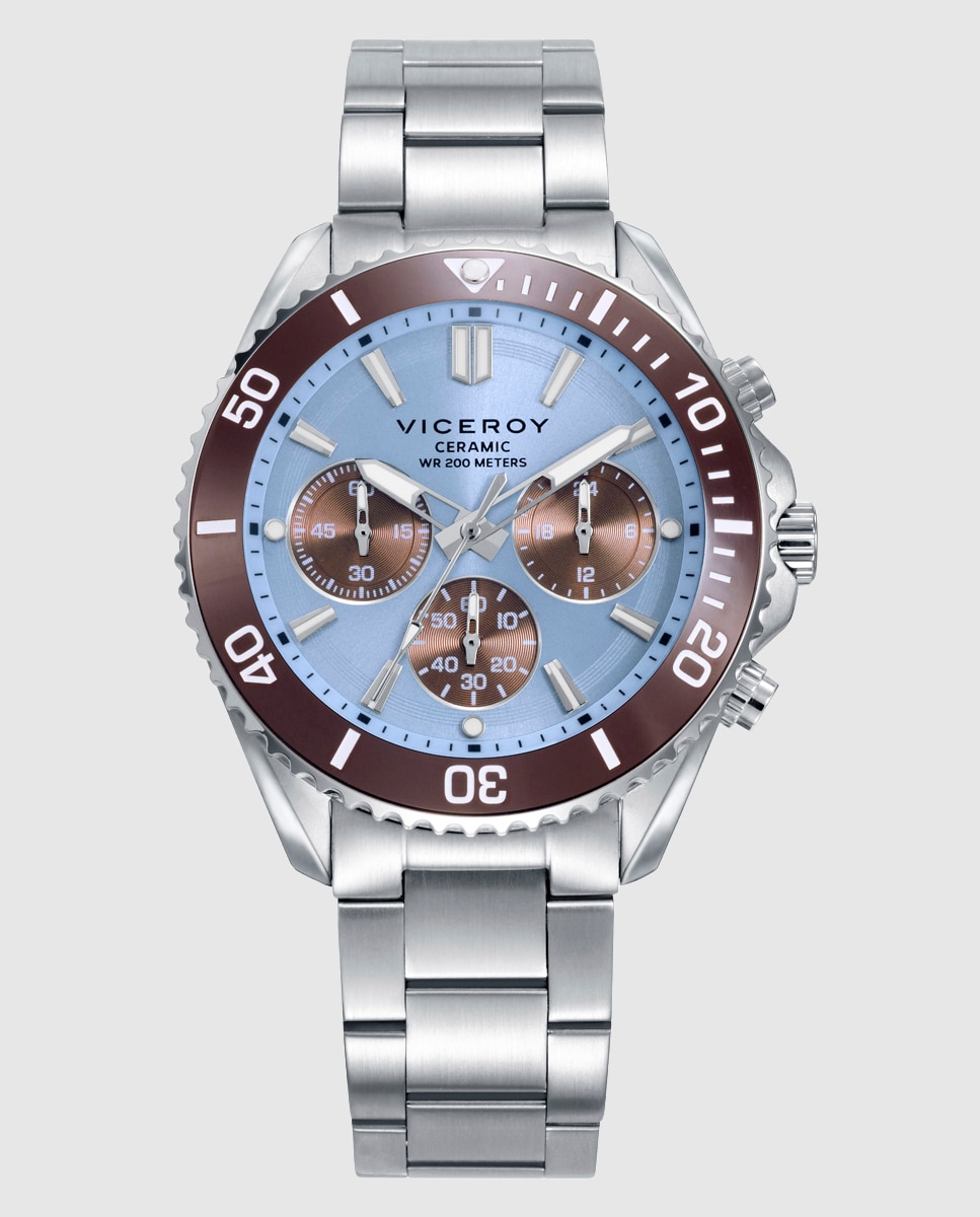Imagen 0 de Reloj de hombre con caja y brazalete de acero Plateado