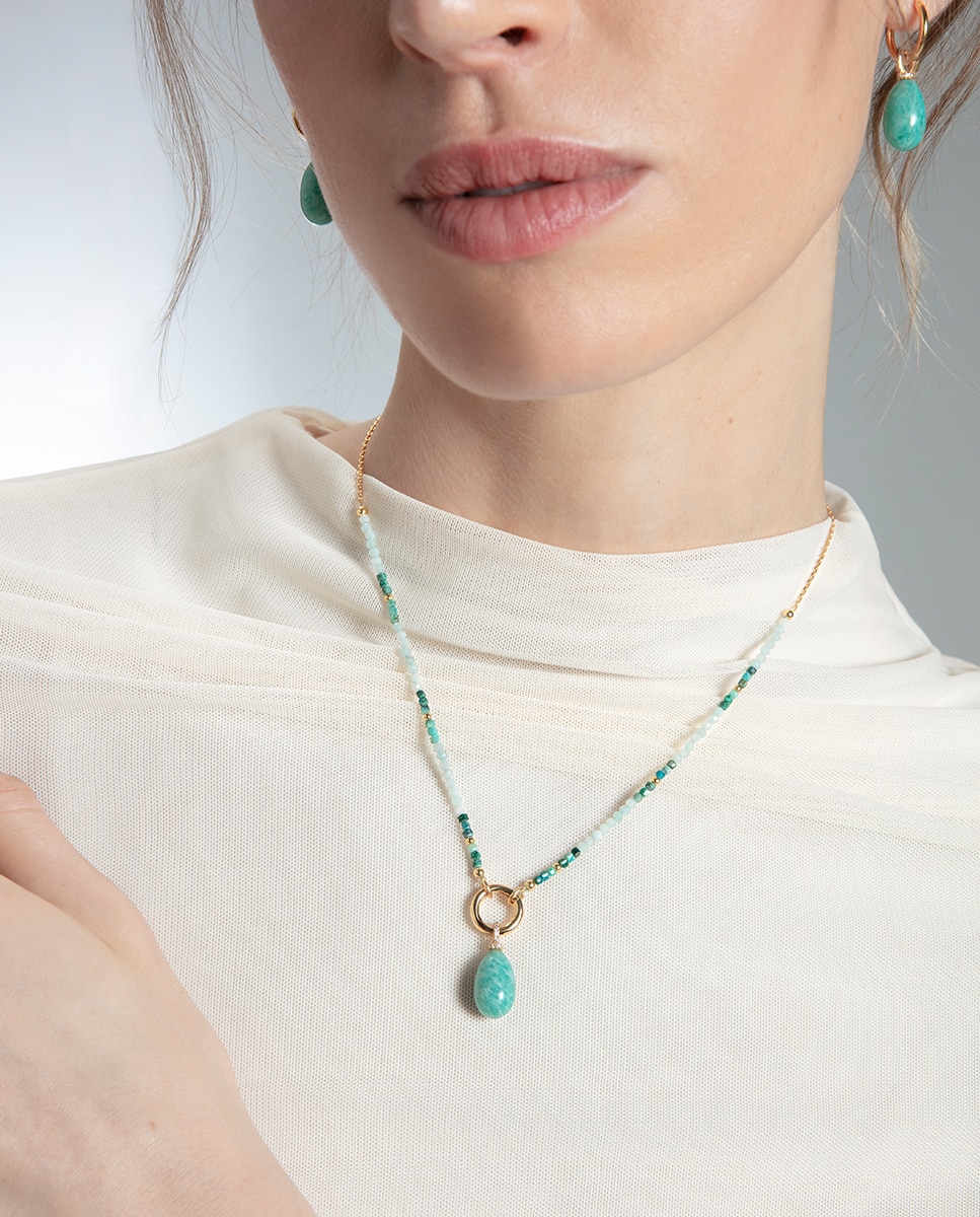 Collar de mujer elegant de primera ley con baño de oro - Viceroy - Verde Verde-2