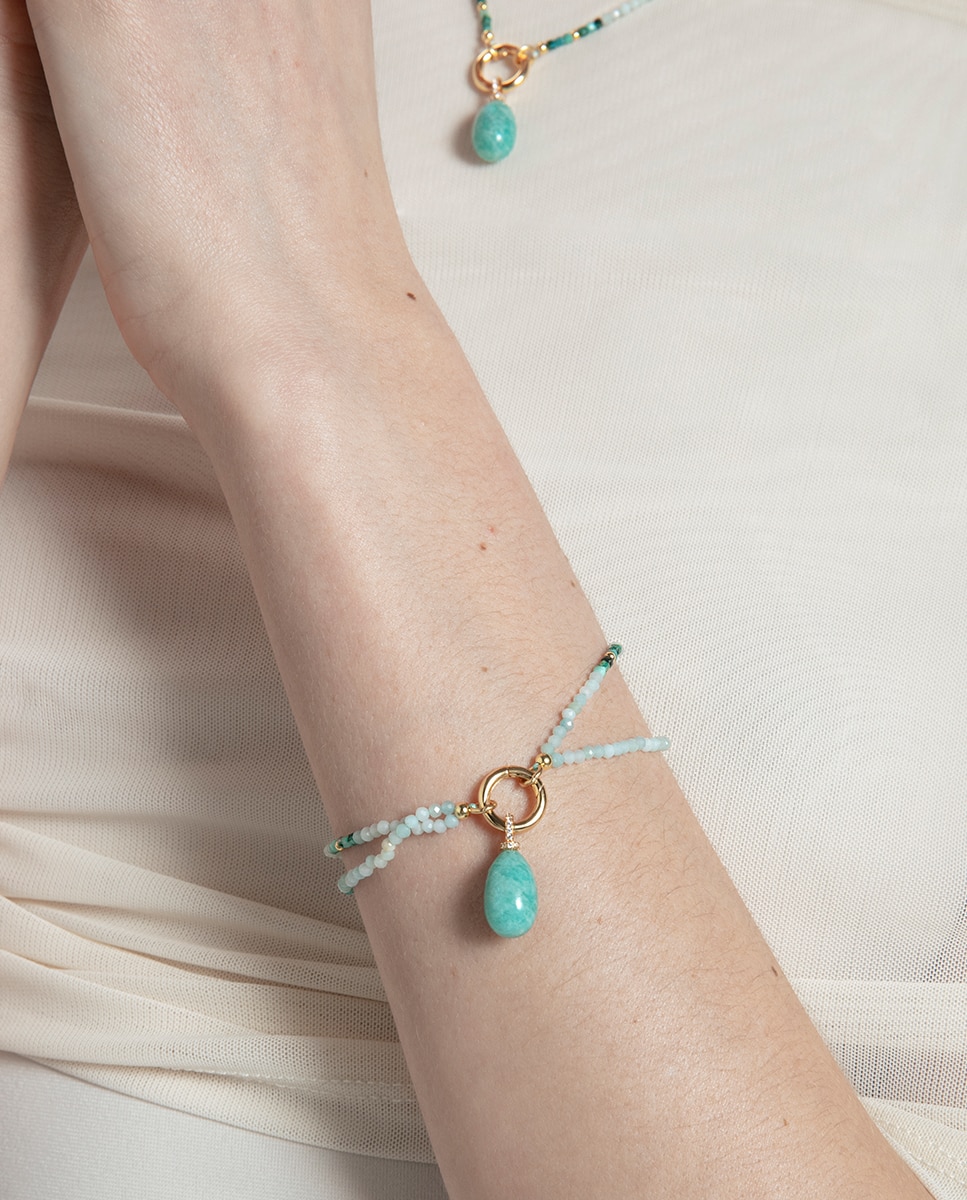 Pulsera de cadena de mujer elegant de primera ley con baño de oro - Viceroy - Verde Verde-2