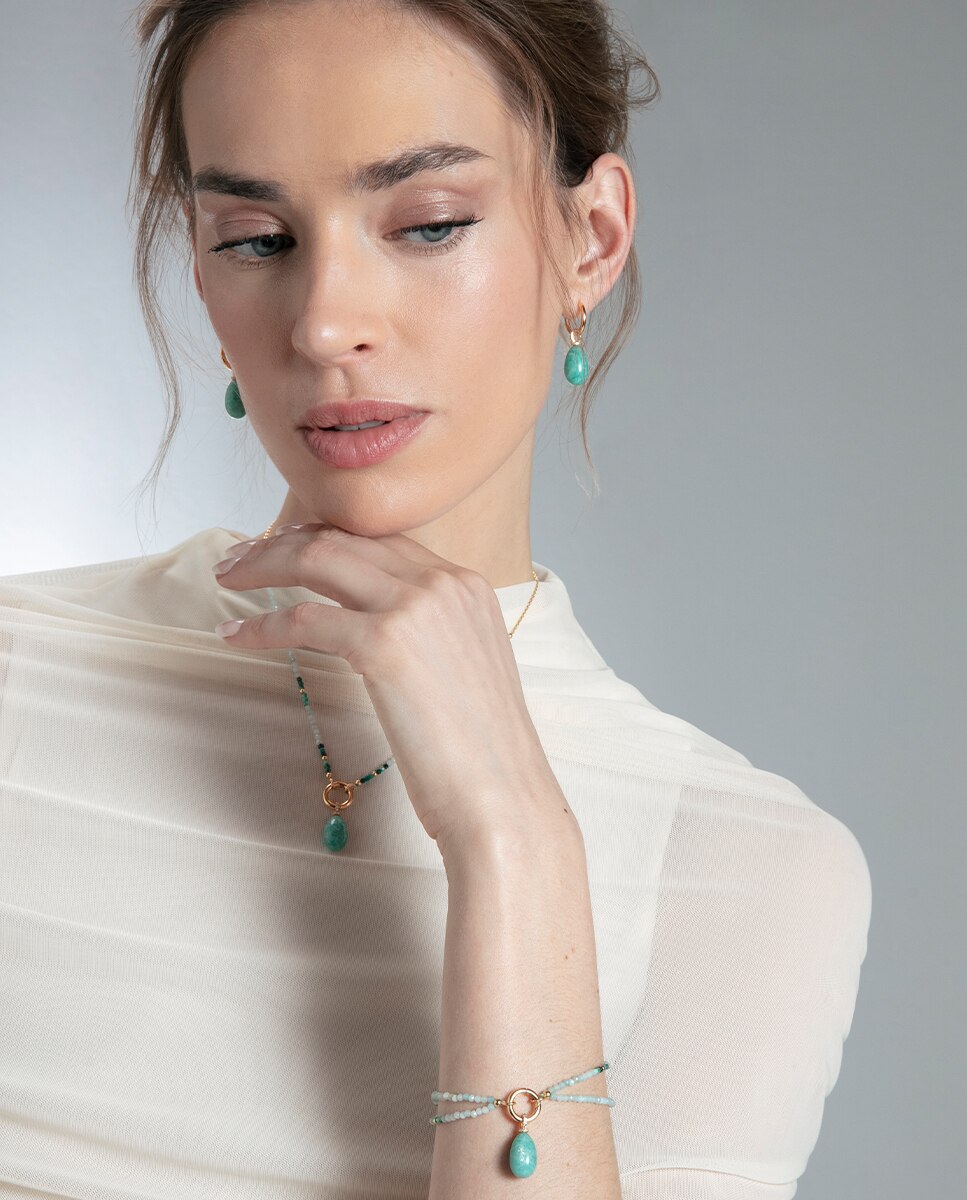Pulsera de cadena de mujer elegant de primera ley con baño de oro - Viceroy - Verde Verde-4